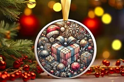Round Christmas Ornament Sublimation|Clipart Product Image 1