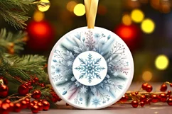 Round Christmas Ornament Sublimation|Clipart Product Image 1