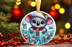 Round Christmas Ornament Sublimation|Clipart Product Image 2