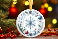 Round Christmass Ornament PNG Product Image 1