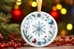 Round Christmas Ornament Sublimation|Clipart Product Image 3