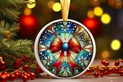 Round Christmas Ornament Sublimation|Clipart Product Image 2