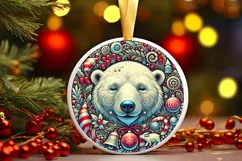Round Christmas Ornament Sublimation|Clipart Product Image 2
