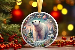 Round Christmas Ornament Sublimation|Clipart Product Image 2