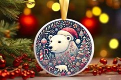 Round Christmas Ornament Sublimation|Clipart Product Image 2