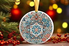 Round Christmas Ornament Sublimation|Clipart Product Image 1