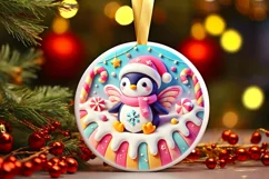 Round Christmas Ornament Sublimation|Clipart Product Image 2