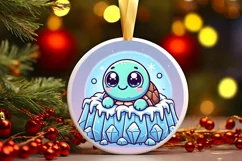 Round Christmas Ornament Sublimation|Clipart Product Image 2