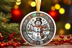 Round Christmas Ornament Sublimation|Clipart Product Image 2