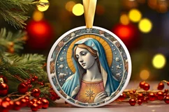 Round Christmas Ornament Sublimation|Clipart Product Image 1