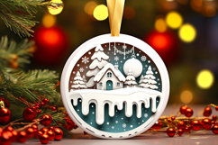 Round Christmass Ornament PNG Product Image 1