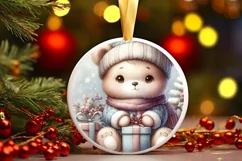 Cute Baby Bear Winter Gift Box PNG Product Image 3