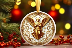 Round Christmas Ornament Sublimation|Clipart Product Image 2