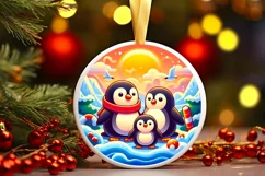 Round Christmas Ornament Sublimation|Clipart Product Image 2