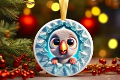 Round Christmas Ornament Sublimation|Clipart Product Image 2
