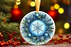 Round Christmas Ornament Sublimation|Clipart Product Image 1