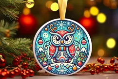 Round Christmas Ornament Sublimation|Clipart Product Image 1