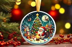 Round Christmas Ornament Sublimation|Clipart Product Image 1