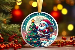 Round Christmas Ornament Sublimation|Clipart Product Image 1