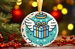 Round Christmas Ornament Sublimation|Clipart Product Image 1