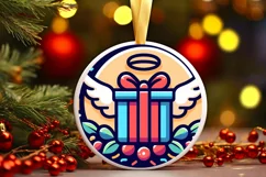 Round Christmas Ornament Sublimation|Clipart Product Image 1