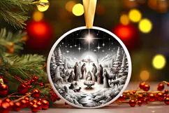 Round Christmass Ornament PNG Product Image 1