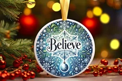 Round Christmas Ornament Sublimation|Clipart Product Image 1