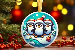 Round Christmas Ornament Sublimation|Clipart Product Image 2