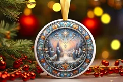 Round Christmas Ornament Sublimation|Clipart Product Image 1