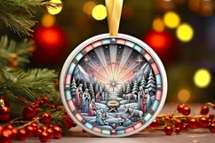 Round Christmas Ornament Sublimation|Clipart Product Image 1
