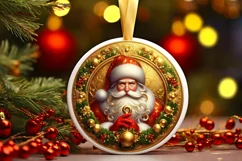 Round Christmas Ornament Sublimation|Clipart Product Image 1