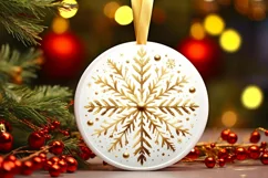 Round Christmas Ornament Sublimation|Clipart Product Image 1