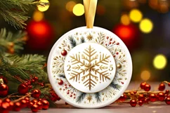 Round Christmas Ornament Sublimation|Clipart Product Image 3