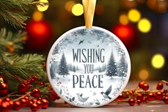 Winter Scene with Text Round Ornament Sublimation PNG Product Image 1
