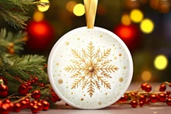 Round Christmas Ornament Sublimation|Clipart Product Image 1