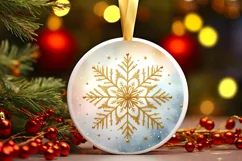 Round Christmas Ornament Sublimation|Clipart Product Image 1
