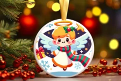 Round Christmas Ornament Sublimation|Clipart Product Image 2