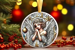 Round Christmas Ornament Sublimation|Clipart Product Image 1