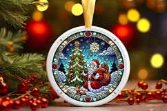 Round Christmas Ornament Sublimation|Clipart Product Image 2