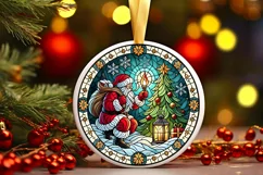 Round Christmas Ornament Sublimation|Clipart Product Image 2