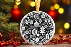 Round Christmas Ornament Sublimation|Clipart Product Image 1