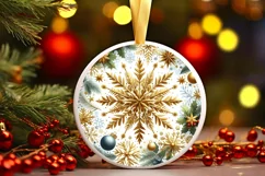 Round Christmas Ornament Sublimation|Clipart Product Image 1