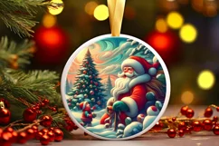 Round Christmas Ornament Sublimation|Clipart Product Image 1