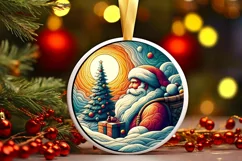 Round Christmas Ornament Sublimation|Clipart Product Image 1