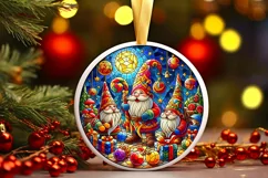 Round Christmas Ornament Sublimation|Clipart Product Image 1