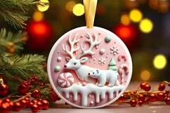 Round Christmas Ornament Sublimation|Clipart Product Image 2