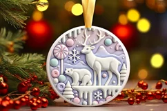 Round Christmas Ornament Sublimation|Clipart Product Image 2