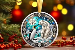 Round Christmas Ornament Sublimation|Clipart Product Image 2