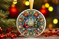 Round Christmas Ornament Sublimation|Clipart Product Image 2