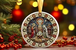 Round Christmas Ornament Sublimation|Clipart Product Image 2